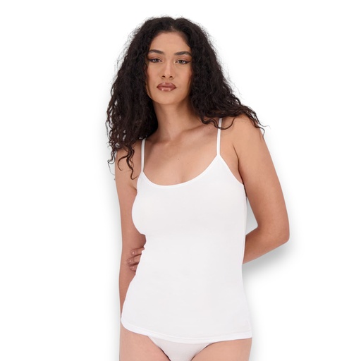 [05-010-08-011-K000-L] Caraco femme en coton stretch (Blanc, L)