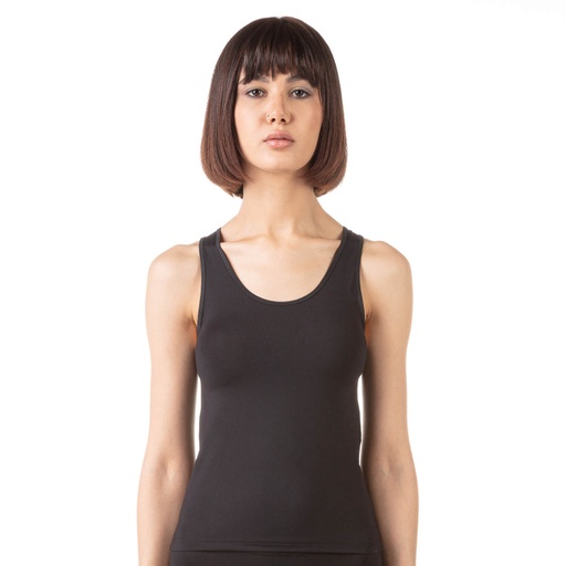 [05-010-12-072-K040-L] Débardeur femme en microfibre extensible (Noir, L)