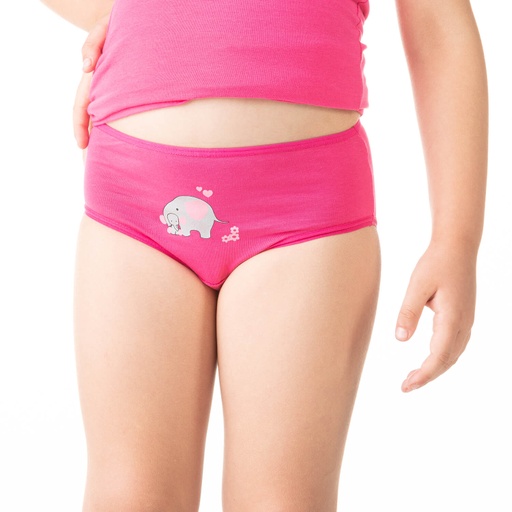 [05-010-20-028-K149-2A] Slip fille éléphant en coton stretch (Rose  Fushia, 2A)