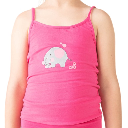 [05-010-08-015-K149-2A] Caraco fille éléphant en coton stretch (Rose Fushia, 2A)