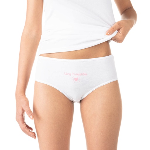 [05-010-20-029-K000-10A] Slip fille VERY IRRESISTIBLE en coton stretch (Blanc, 10A)