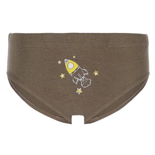 [05-010-20-030-K133-2A] Slip garçon fusée en coton pur (Vert kaki, 2A)