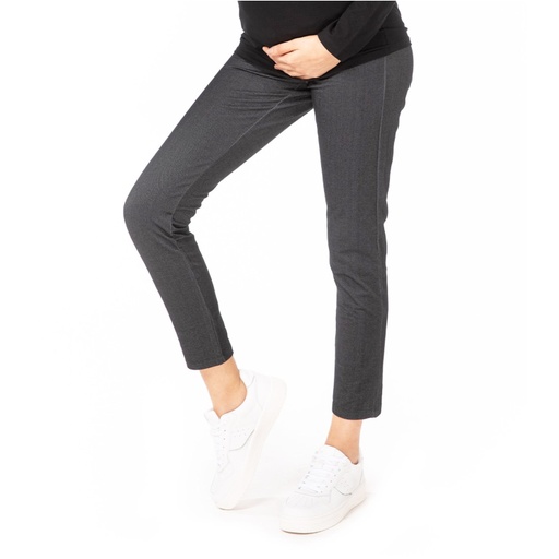[05-010-37-011-K391-L] Legging femme enceinte taille haute effet denim (Noir Jeans, L)