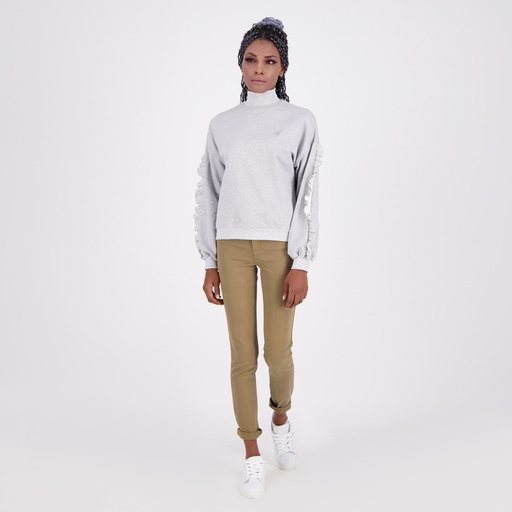 [01-010-01-025-K502-36] Pantalon slim femme taille haute (Beige Foncé, 36)