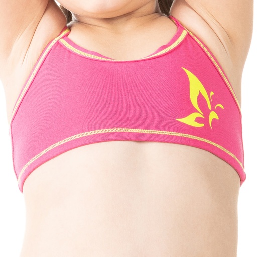 [05-010-61-001-K149-10A] Brassière fille papillon en coton stretch (Rose Fushia, 10A)