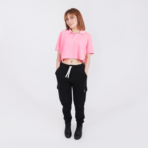 [05-010-15-028-K046-L] Polo crop femme (Rose Fluo, L)
