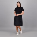 Robe midi femme manches courtes bi-matières