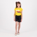 Short fille taille haute en jeans