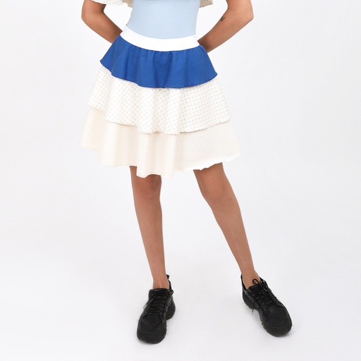 [05-010-21-008-K621-L] Jupe femme à volant chaine et trame (L)