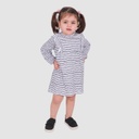 Robe côtelé bébé a volants imprimé CŒUR