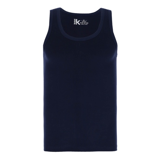 [05-010-19-022-K015-L] Singlet col bas homme en coton pur (Bleu Marine, L)