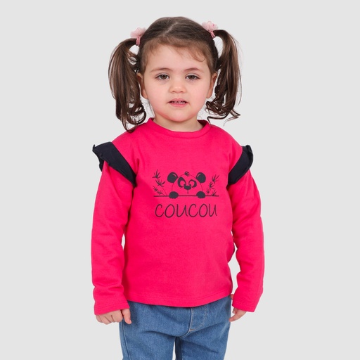 [05-010-36-049-K149-12M] Sweat bébé avec volant COUCOU (12M)