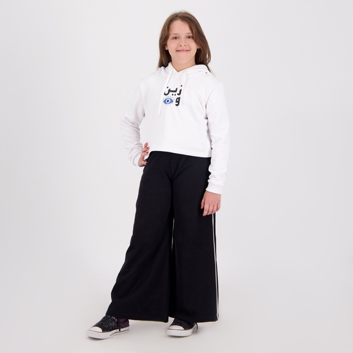 [05-010-65-028-K040-10A] Jogger wide leg fille avec piping (Noir, 10A)