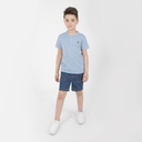 Short workwear garçon   avec ceinture en côte en jeans