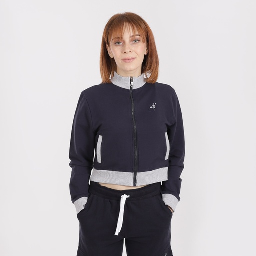 [05-010-10-008-K303-L] Veste teddy crop femme en molleton NEVER STOP EXPLORING (L)