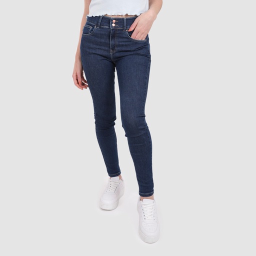 [01-010-01-419-K419-24] Push up jeans femme taille haute - ALYA (Jeans Bleu  Moyen, 24)