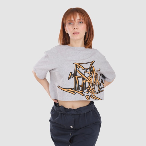 [05-010-67-004-K025-L] T-shirt crop femme GRAFFITI (L)