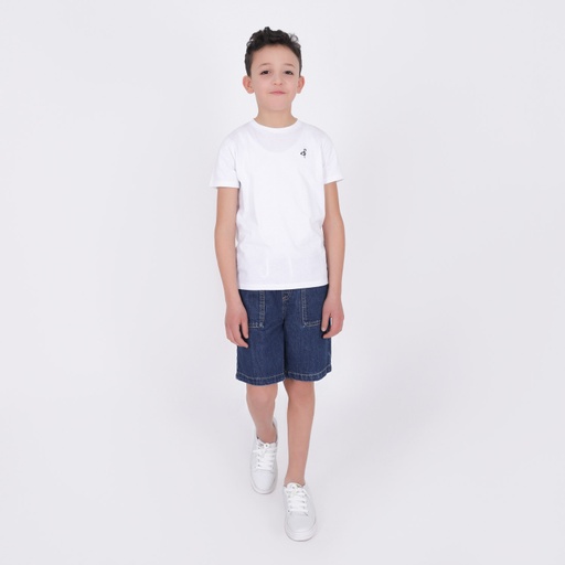 [05-010-02-181-K000-10A] T-shirt garçon manches courtes flamant rose (Blanc, 10A)