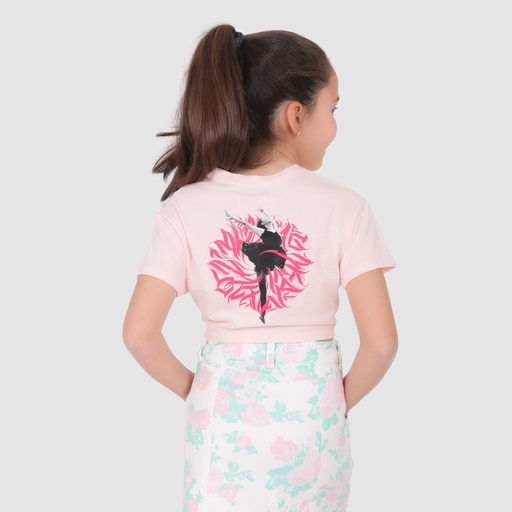 [05-010-67-008-K153-10A] T-shirt crop fille manches courtes noué BALLERINE (10A)