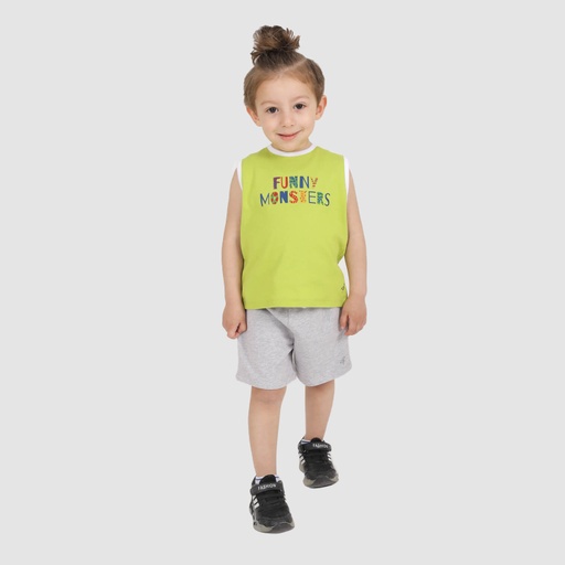 [05-010-18-054-K025-12M] Short bébé (Gris Chiné, 12M)