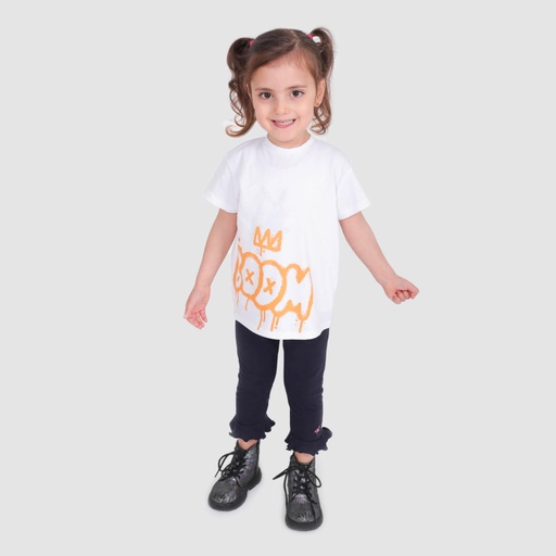 [05-010-37-018-K015-12M] Legging bébé avec volant (Bleu Marine, 12M)