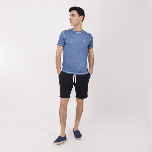 [05-010-18-057-K015-L] Short slim homme en molleton (Bleu Marine, L)