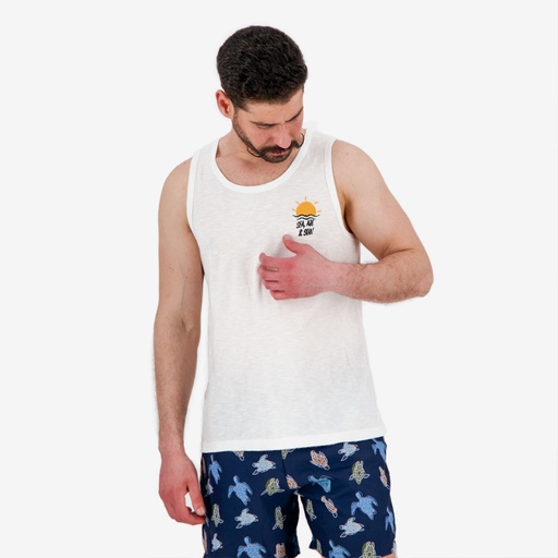 [05-010-12-125-K000-L] Débardeur flammé homme SEA AIR AND SUN (Blanc, L)