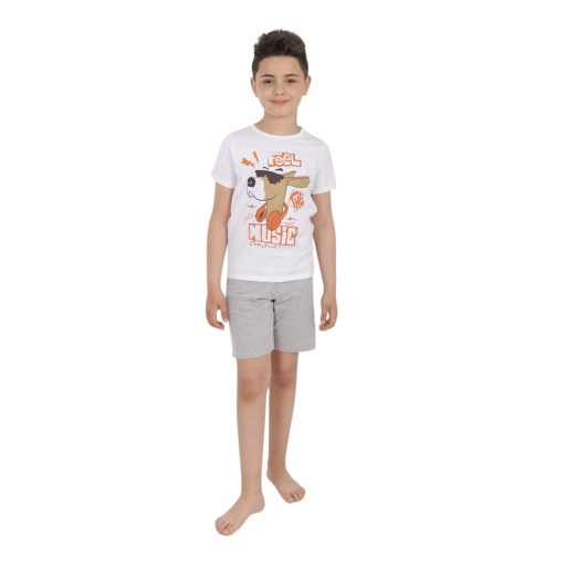 [05-010-71-014-K476-10A] Ensemble garçon manches courtes et short FEEL THE MUSIC (10A)