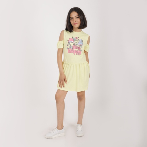[05-010-17-078-K033-10A] Robe fille avec volants BE HAPPY (10A)