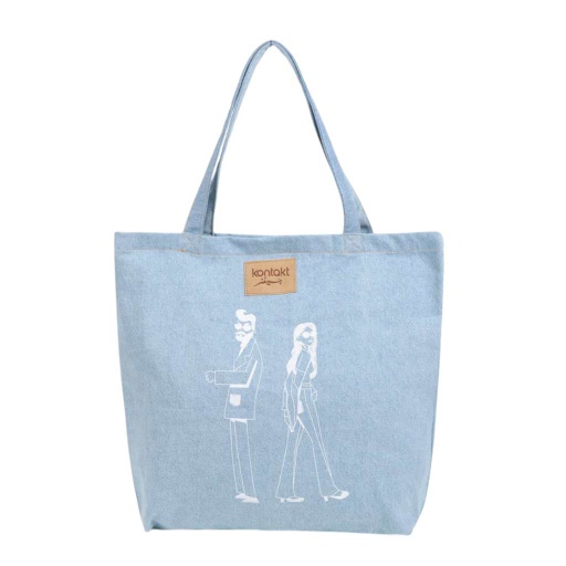 [01-010-31-004-K412-U] Tote bag en jeans DALI &amp; KINDA (Jeans Bleu Clair)