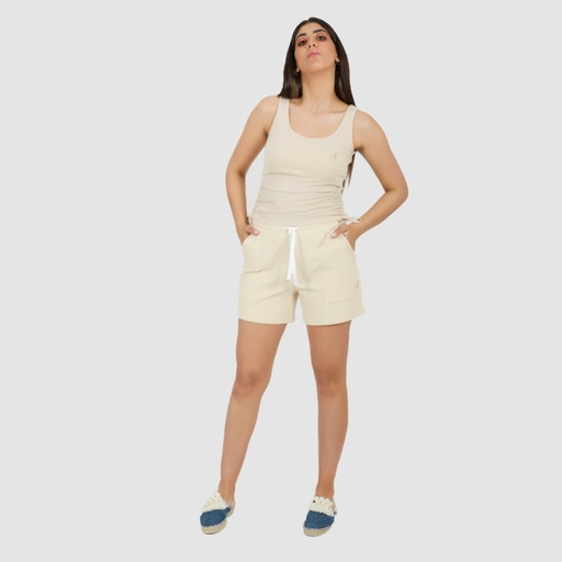 [05-010-12-108-K005-L] Débardeur femme avec cordon de serrage (Beige, L)