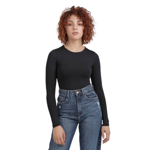 Body femme manches longues avec broderie