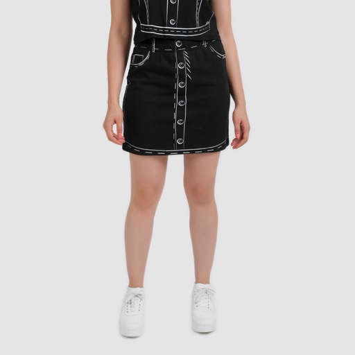 [05-010-21-011-K040-L] Jupe mini femme CROQUIS DENIM (L)