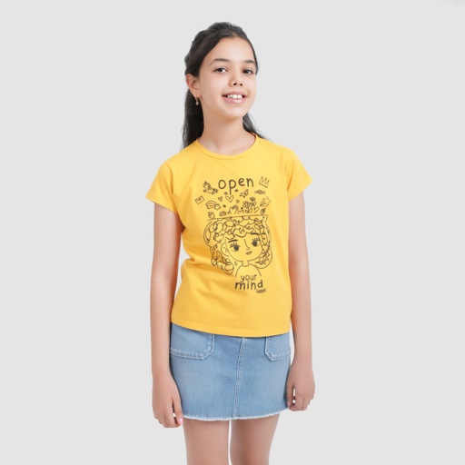 [05-010-02-275-K033-10/12A] T-shirt fille manches courtes OPEN YOUR MIND (10/12A)