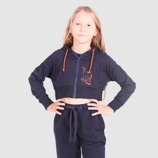 [05-010-43-049-K015-10/12A] Hoodie crop zippé fille CAMEL (10/12A)