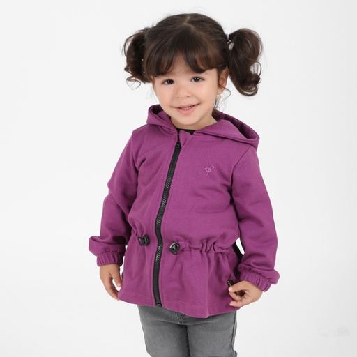 [05-010-43-058-K060-12/18M] Hoodie zippé bébé avec cordon de serrage (Violet, 12-18M)