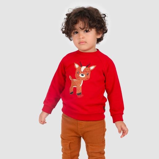 [05-010-36-120-K049-12/18M] Sweat bébé manche raglan GAZELLE (12-18M)