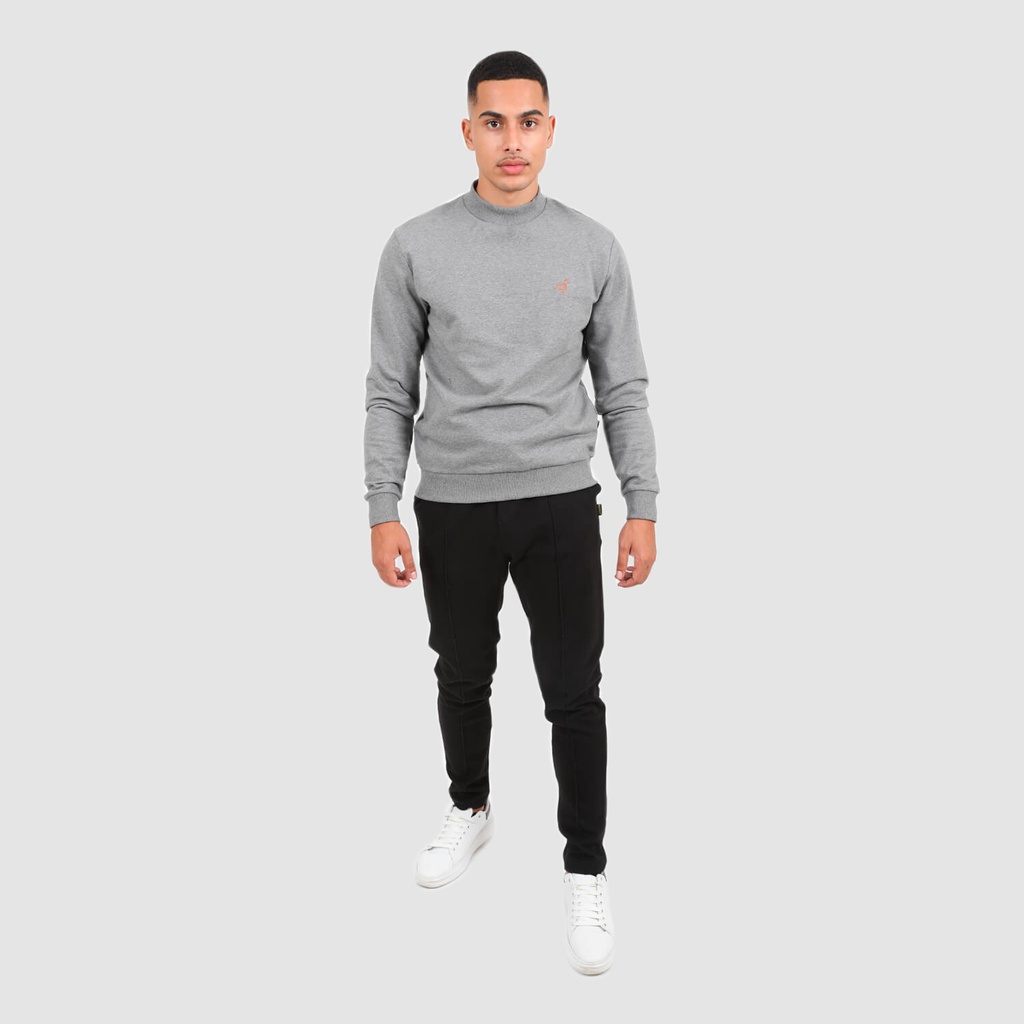 Sweat homme col cheminé avec broderie