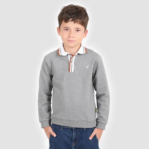 [05-010-36-131-K505-10/12A] Sweat polo garçon avec broderie (10/12A)