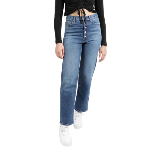 [01-010-01-431-K419-24] Ribcage jeans femme-RAYA (Jeans Bleu  Moyen, 24)
