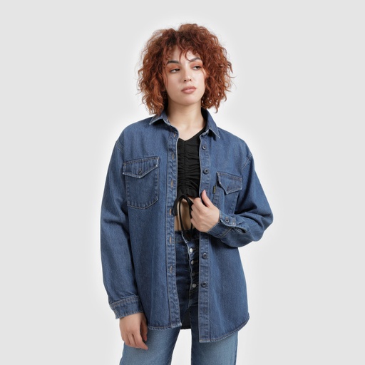 [01-010-09-054-K419-L] Chemise oversized femme en jeans - SHER (L)