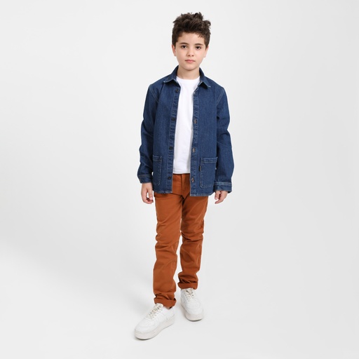 [01-010-01-447-K669-10-12ANS] Pantalon Chino slim  garçon (Camel, 10-12A)