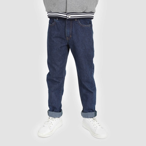 [01-010-01-448-K490-10-12ANS] Straight jeans garçon avec revers (Jeans Bleu Foncé, 10-12A)