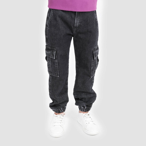 [01-010-01-450-K485-10-12ANS] Cargo jeans garçon (10-12A)