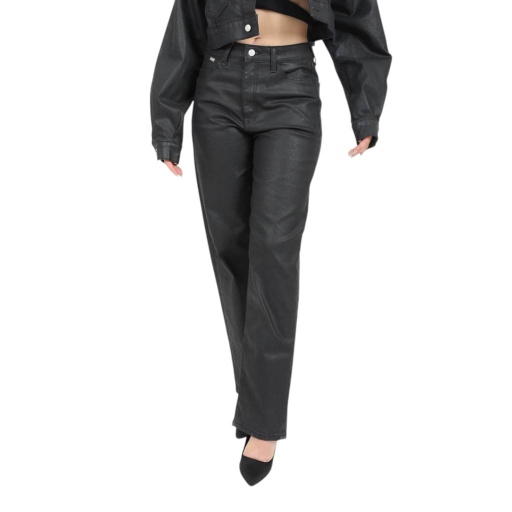 [01-010-01-465-K040-24] Straight jeans femme effet cuir -SARRA (24)