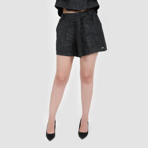 [01-010-18-070-K901-L] Short femme avec poche côté en Tweed (L)