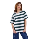 T-shirt oversized rayé femme manches courtes