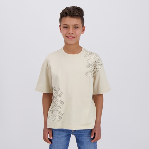 [05-010-02-544-K005-10/12A] T-shirt oversized garçon manches courtes LOSANGE MARGOUM (10/12 A)