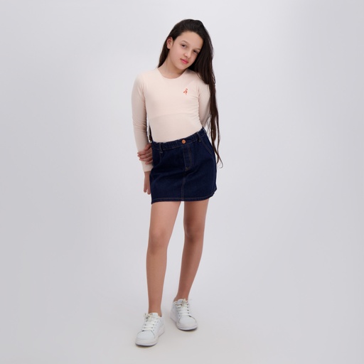 [05-010-03-062-K005-10/12A] Body fille manches longues avec broderie (Beige, 10/12A)