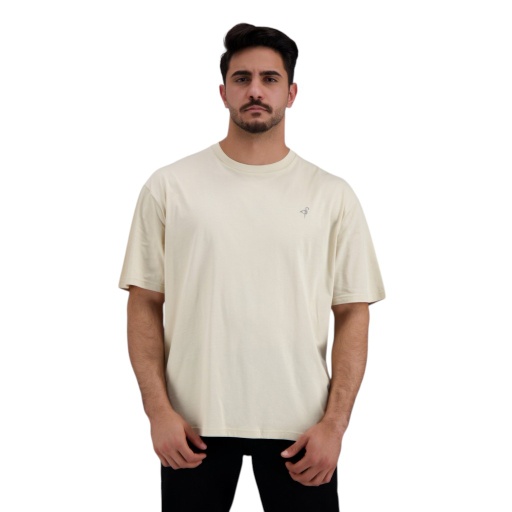 [05-010-02-567-K005-L] T-shirt oversized homme manches courtes (Beige, L)